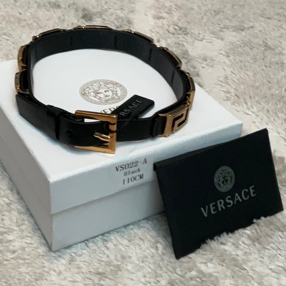 NWT Versace Greca Leather Metal Chocker! - Picture 4 of 15